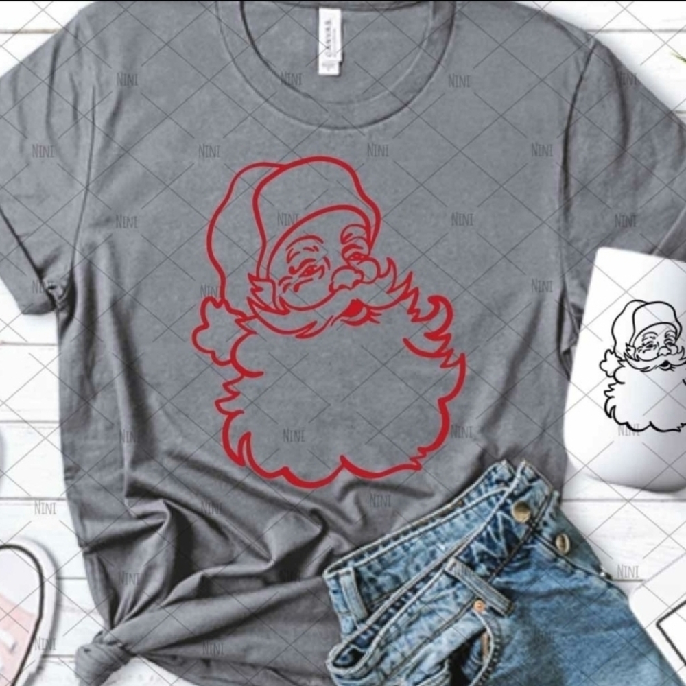 Red Santa Graphic Tshirt (Availanle In LS & SweatS)